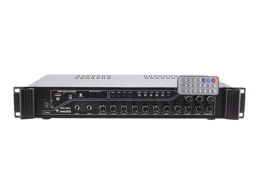 WESTA WM-2080U 200W 3 Bölgeli 100V Trafolu USB Bluetooth Mikser Amfi - görsel 2