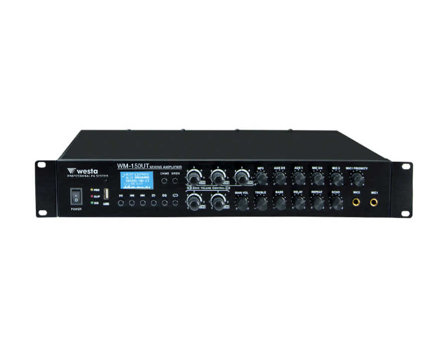 WESTA WM-150UT 150W 100V Trafolu 6 Bölgeli USB Bluetooth Mikser Amfi