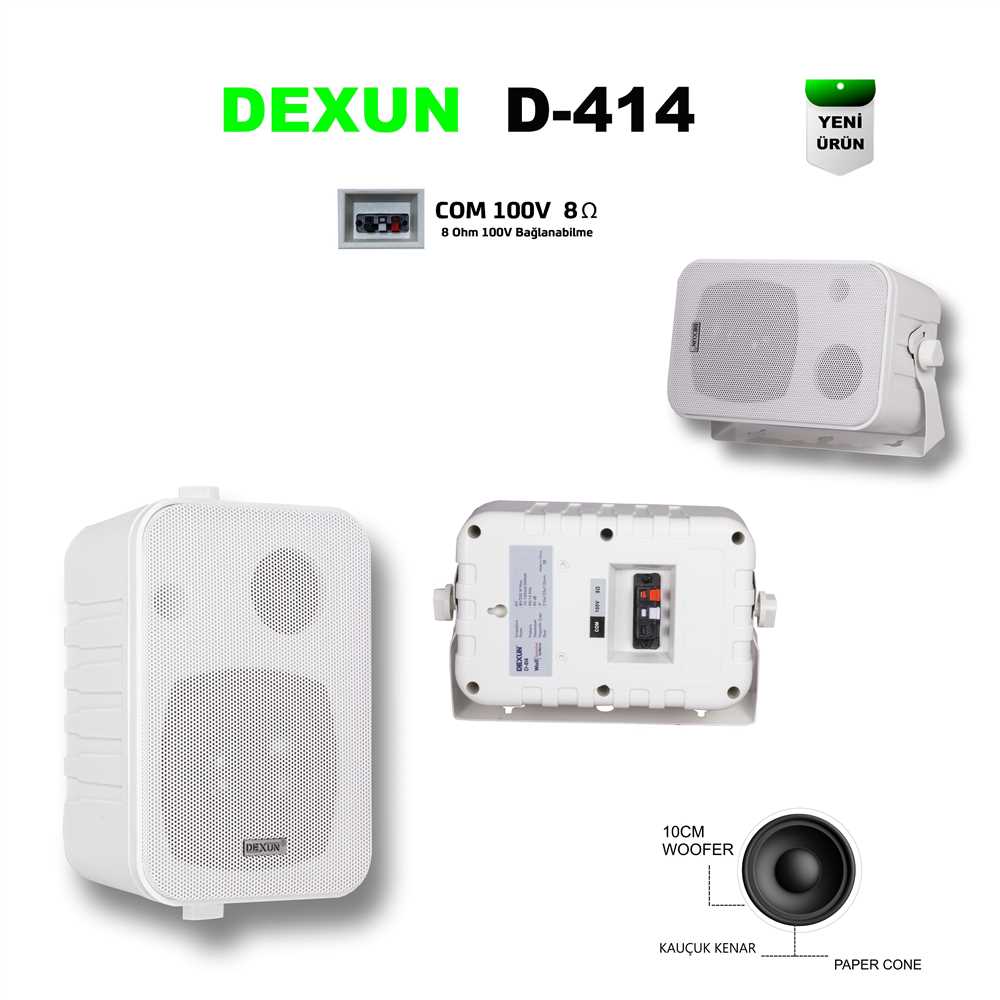 DEXUN D-414T 4" 15W 100V Hat Trafolu 2 Yollu Beyaz Sütun Hoparlörü