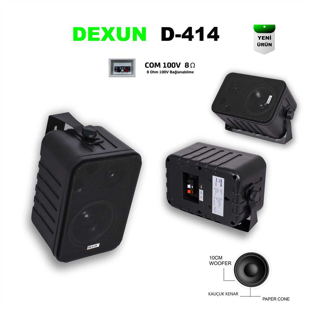 DEXUN D-414T 4" 15W 100V Hat Trafolu 2 Yollu Siyah Sütun Hoparlörü