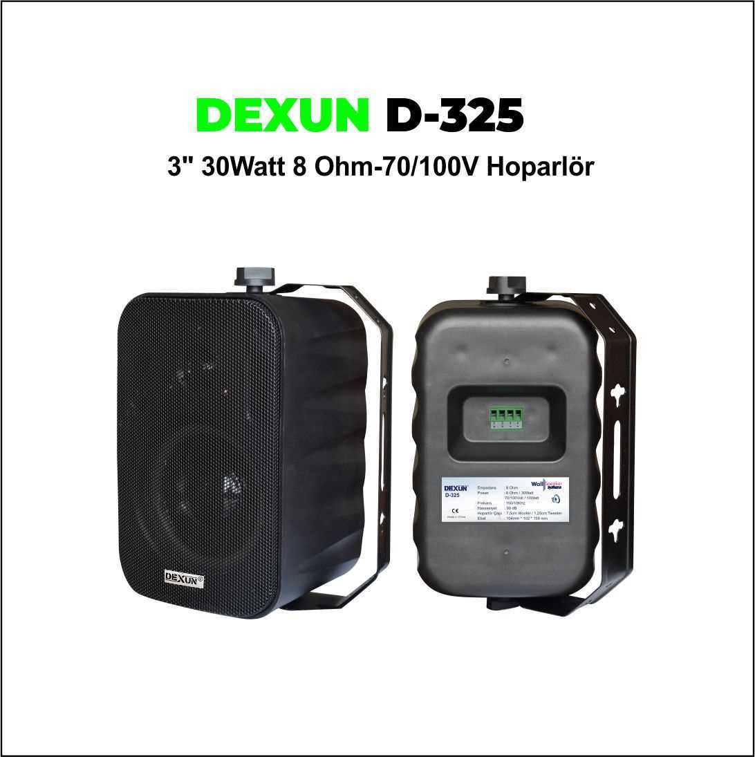 DEXUN D-325T 3" 30W 70/100V Hat Trafolu Siyah Sütun Hoparlörü