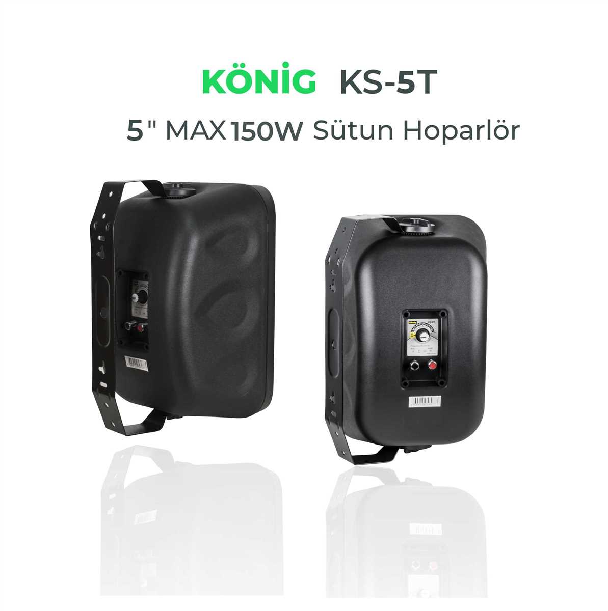 KÖNİG KS-5T 5" 150W 2 Yollu Duvar Tipi Sütun Hoparlör Siyah