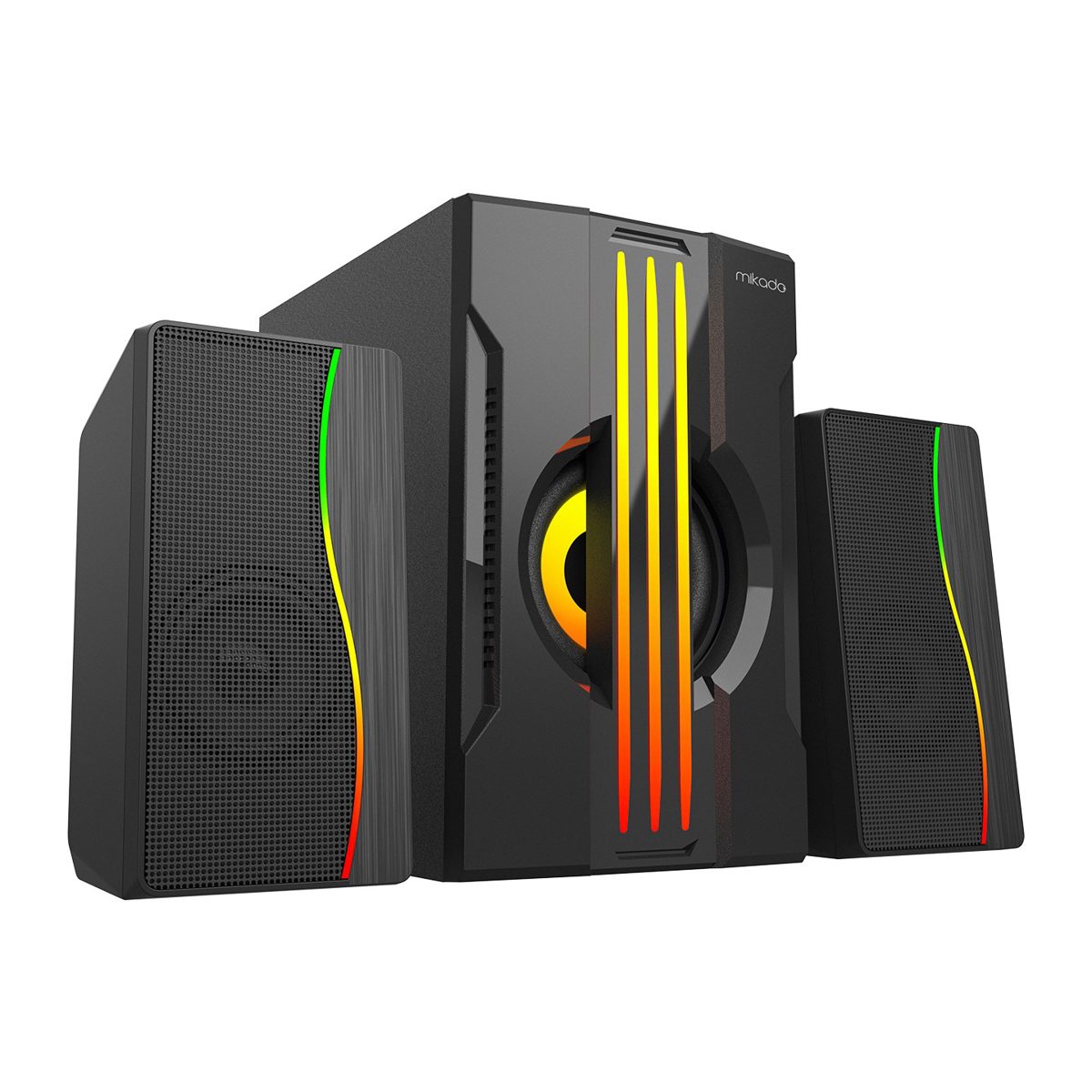 Mikado MD-254 2+1 25W(5w*2+15w) Usb+SD+Fm Bluetooth Destekli RGB Ses Sistemi - görsel 4
