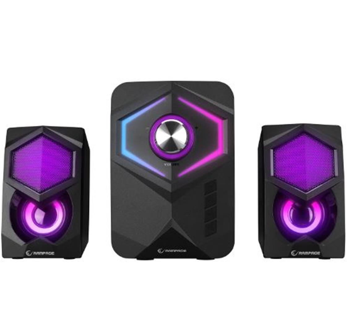 Rampage RMS-175BT 2+1 5W*2 Bluetooth+USB-TF-FM Rainbow Aydınlatmalı Gaming Hoparlör