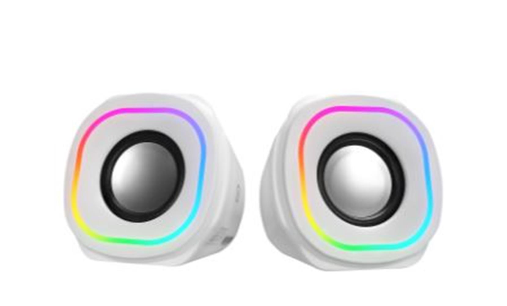 Mikado MD-180 2.0 3W*2 Beyaz RGB Aydınlatmalı USB + 3.5mm USB 5V Speaker Hoparlör - görsel 2