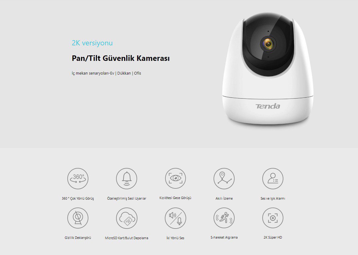 Tenda CP6 2K 3MP 4MM Pan/Tilt Wi-Fi 360 Derece Wifi Kamera - görsel 2