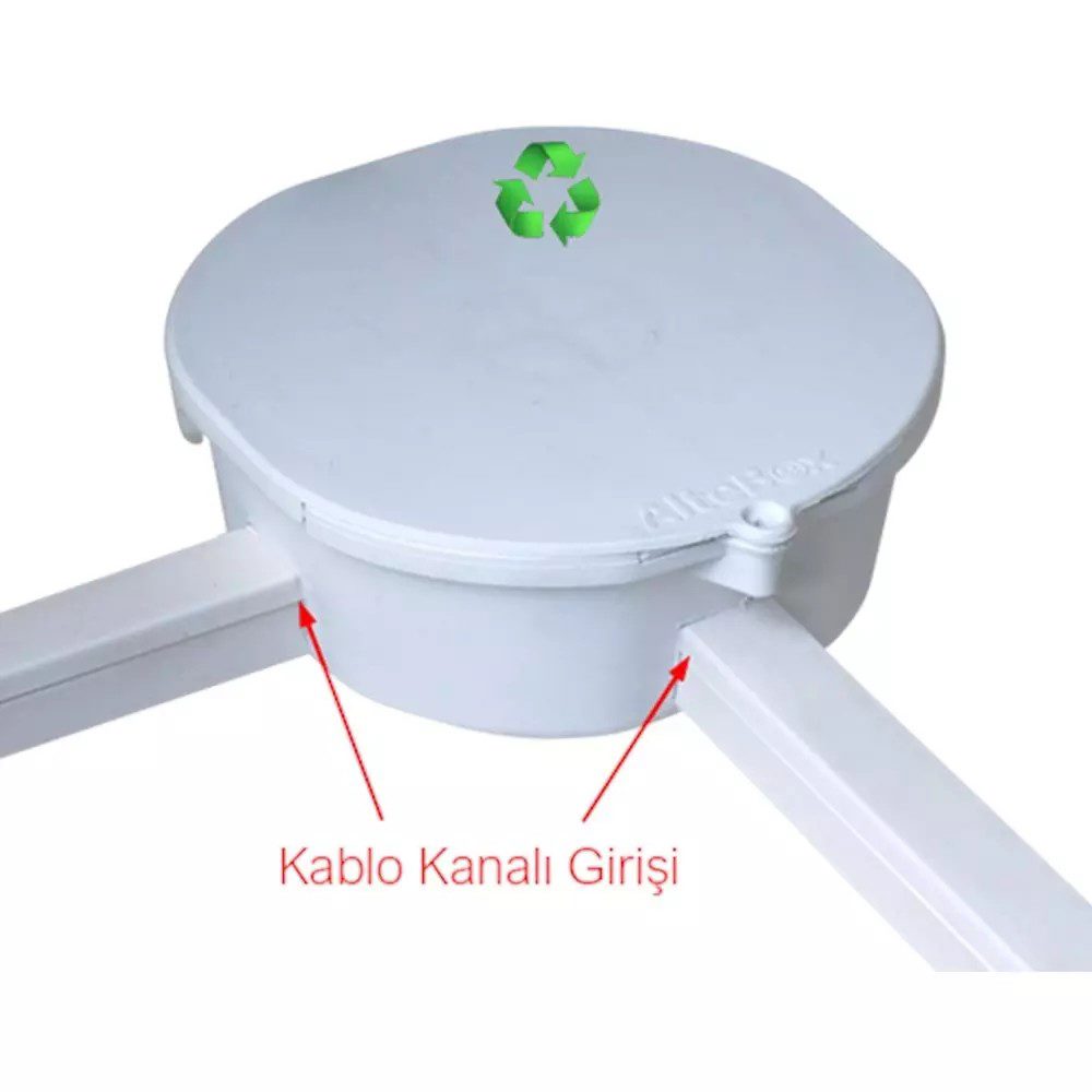 Altebox AB-7005EB Yuvarlak/Kayar Kapaklı Kamera Buatı (Beyaz) - görsel 5