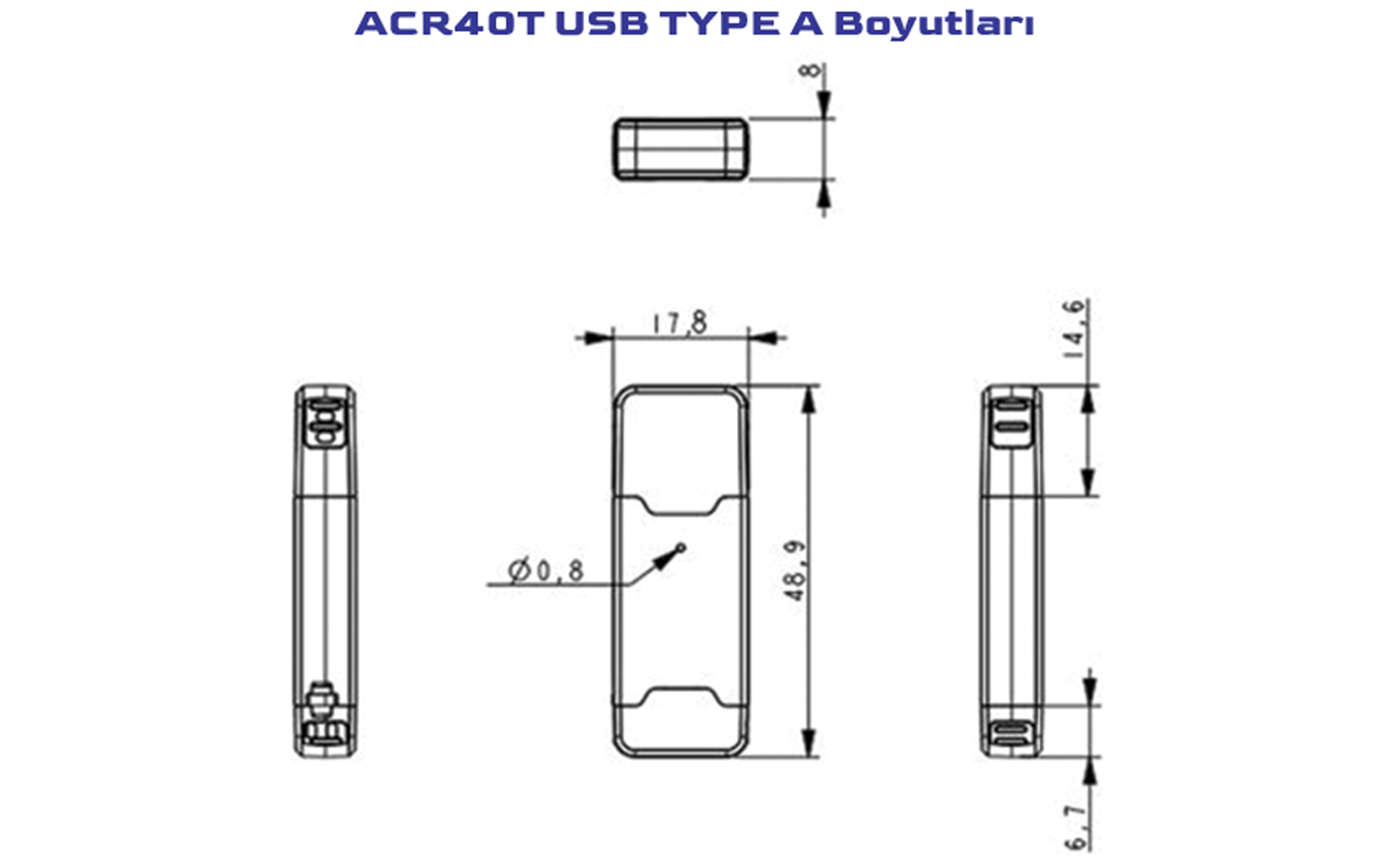 ACS ACR40T-A5 Temaslı Eimza Akıllı Kart Okuyucu USB Type-C - görsel 3