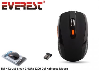 Everest SM-442 Usb Siyah 2.4Ghz 1200 Dpi Kablosuz Mouse - görsel 2