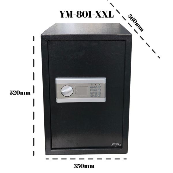 Yuma YM-801-XXL Elektronik Şifreli ve Anahtarlı Çelik Kasa – Ev ve Ofis Tipi Büyük Boy - görsel 3