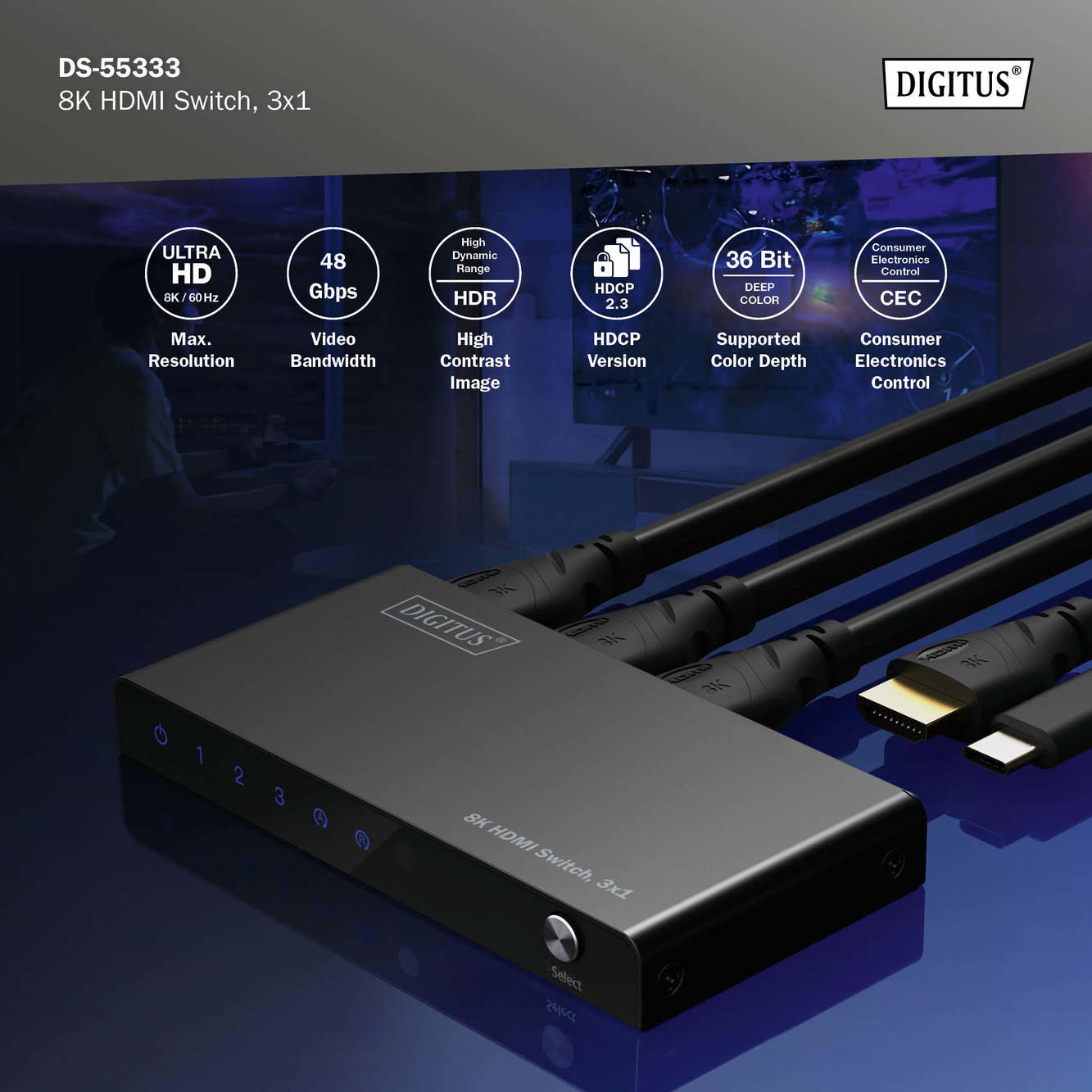 Digitus DS-55333 8K HDMI Switch - görsel 10