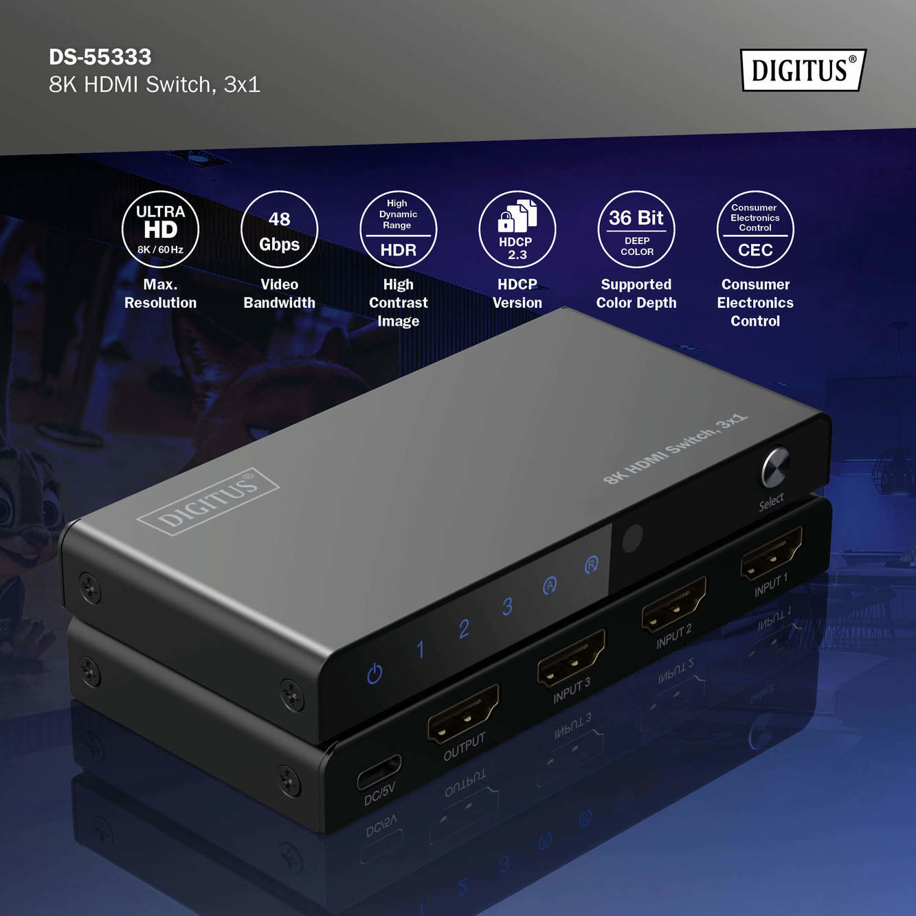Digitus DS-55333 8K HDMI Switch - görsel 11