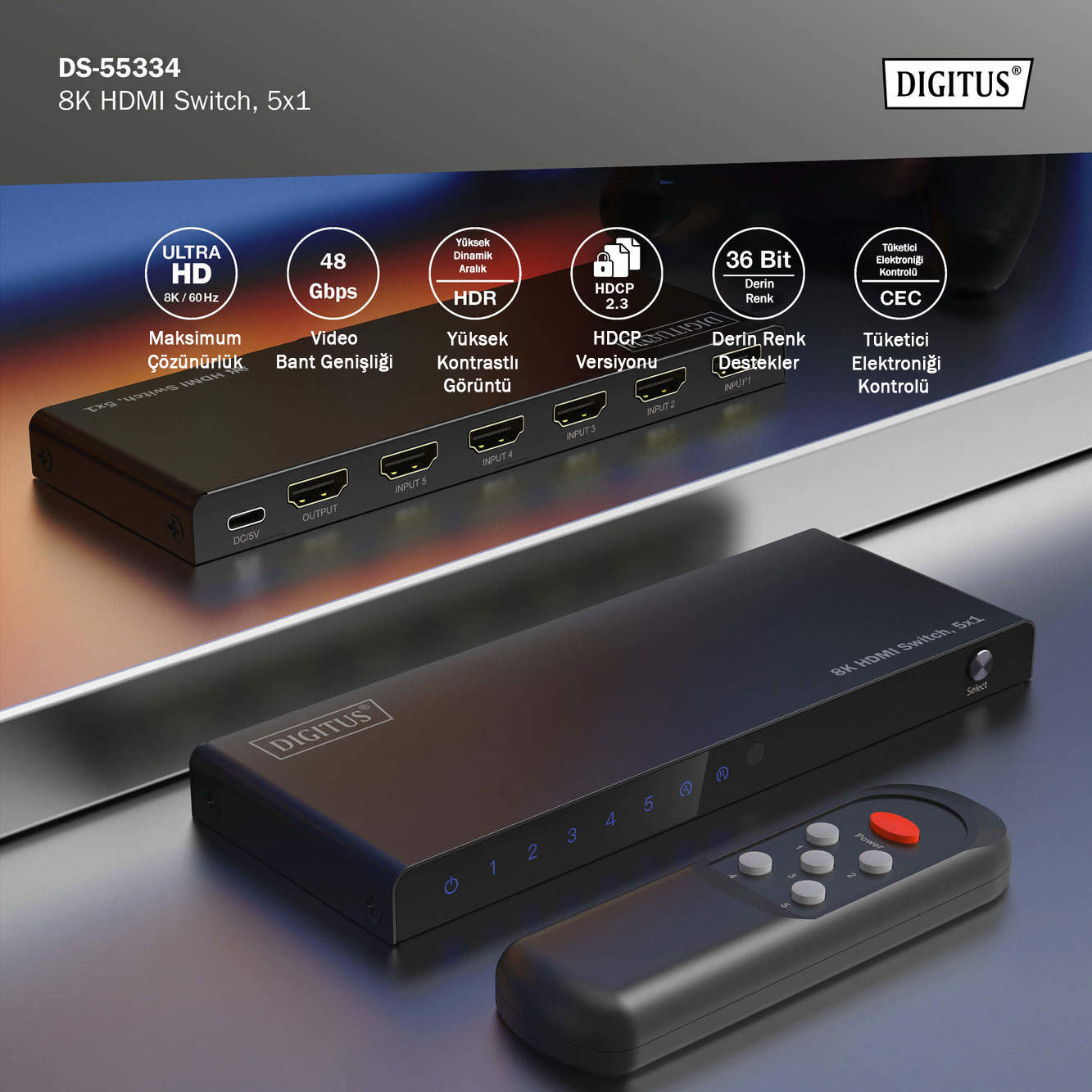 Digitus DS-55334 8K HDMI Switch - görsel 13