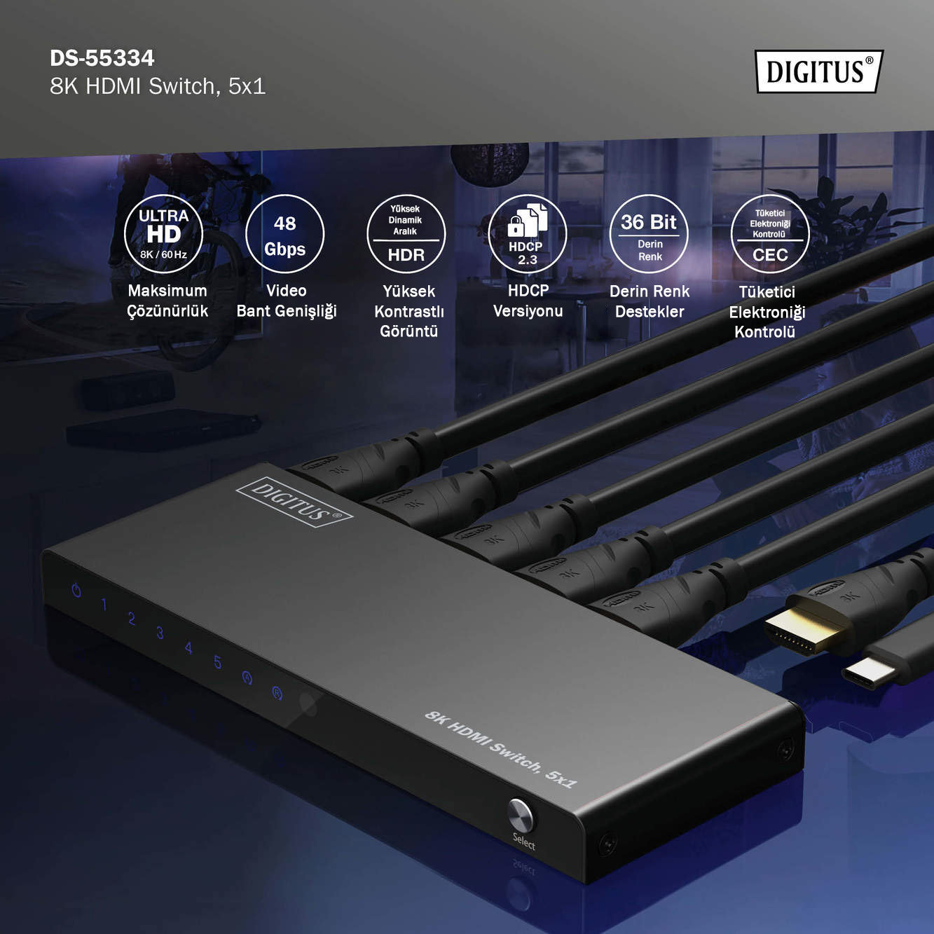 Digitus DS-55334 8K HDMI Switch - görsel 14