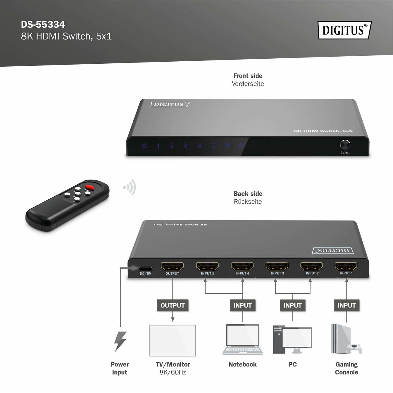 Digitus DS-55334 8K HDMI Switch - görsel 7