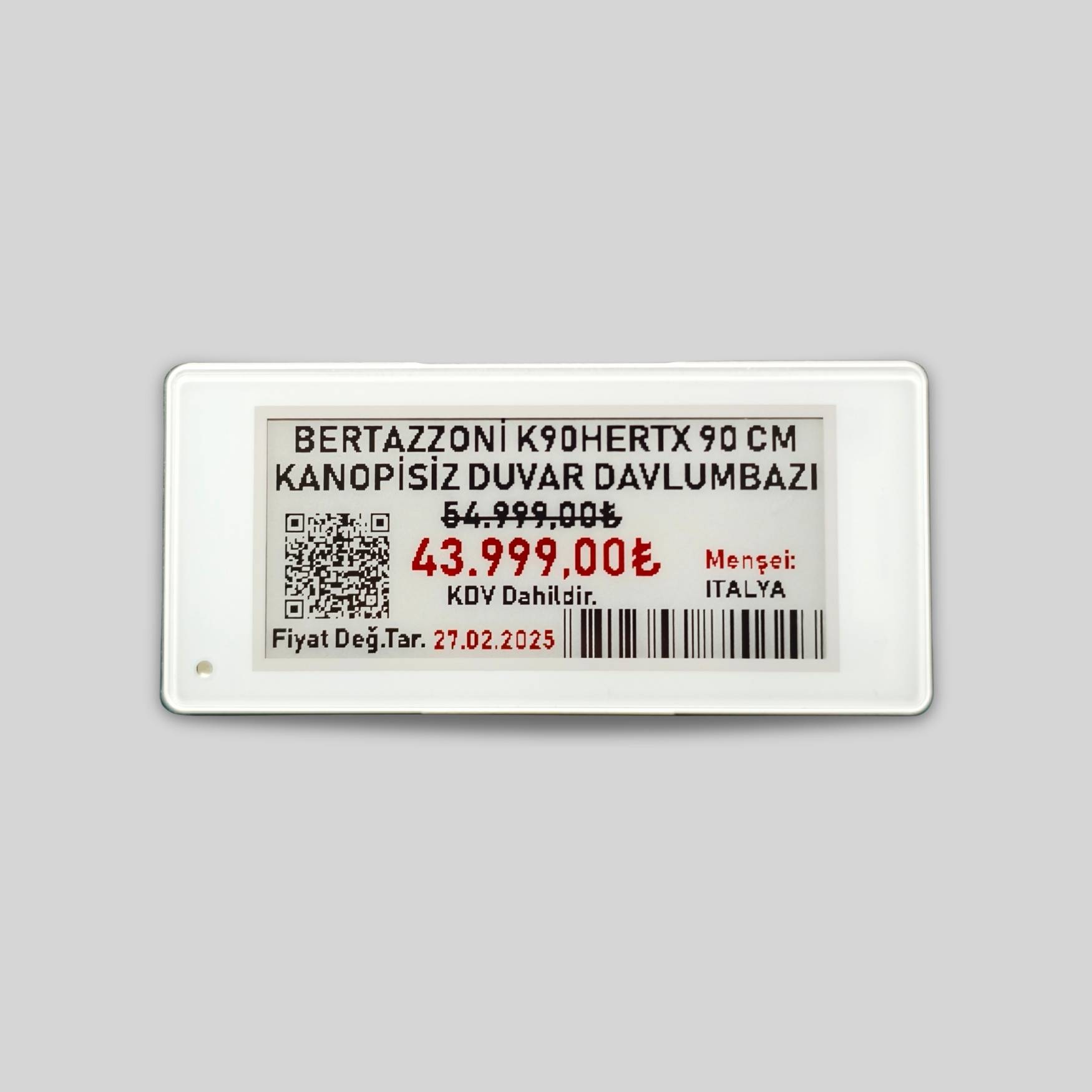 2.9 İnç ELEKTRONİK RAF ETİKETİ (BWRY)