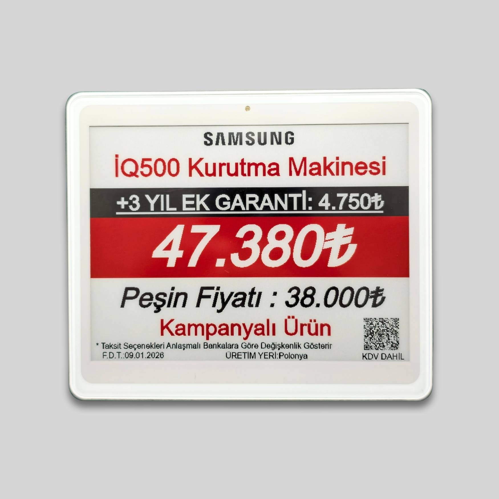 5.8 İnç ELEKTRONİK RAF ETİKETİ (BWRY)