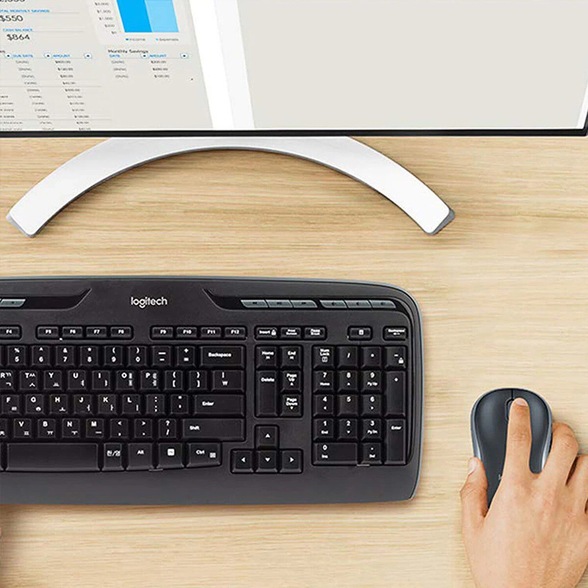 Logitech MK330 M.Medya Siyah Kablosuz Klavye Mouse Set (920-003988) - görsel 2