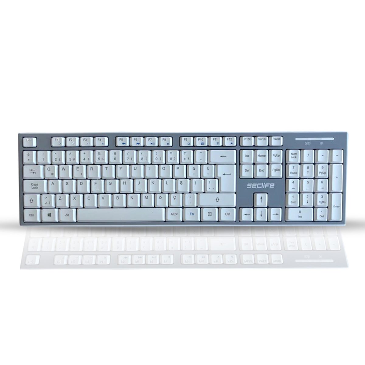 Seclife SKM-663 Q Beyaz Kablosuz Multimedya Klavye Mouse Set - görsel 2