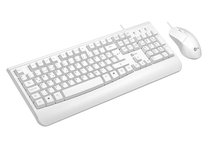 Lenovo Lecoo CM105 Q Türkçe USB Beyaz Klavye + Mouse Seti - görsel 3