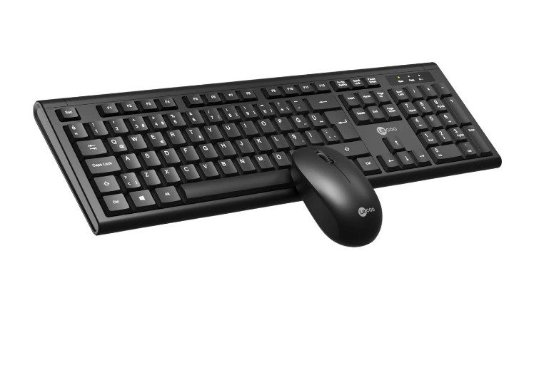 Lenovo Lecoo KW200 Q Türkçe Kablosuz Siyah Klavye + Mouse Seti - görsel 3