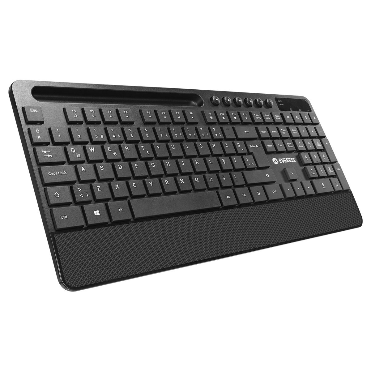 Everest KM-9676 Siyah Multimedya Tablet-Telefon Standlı Klavye + Mouse Set - görsel 3