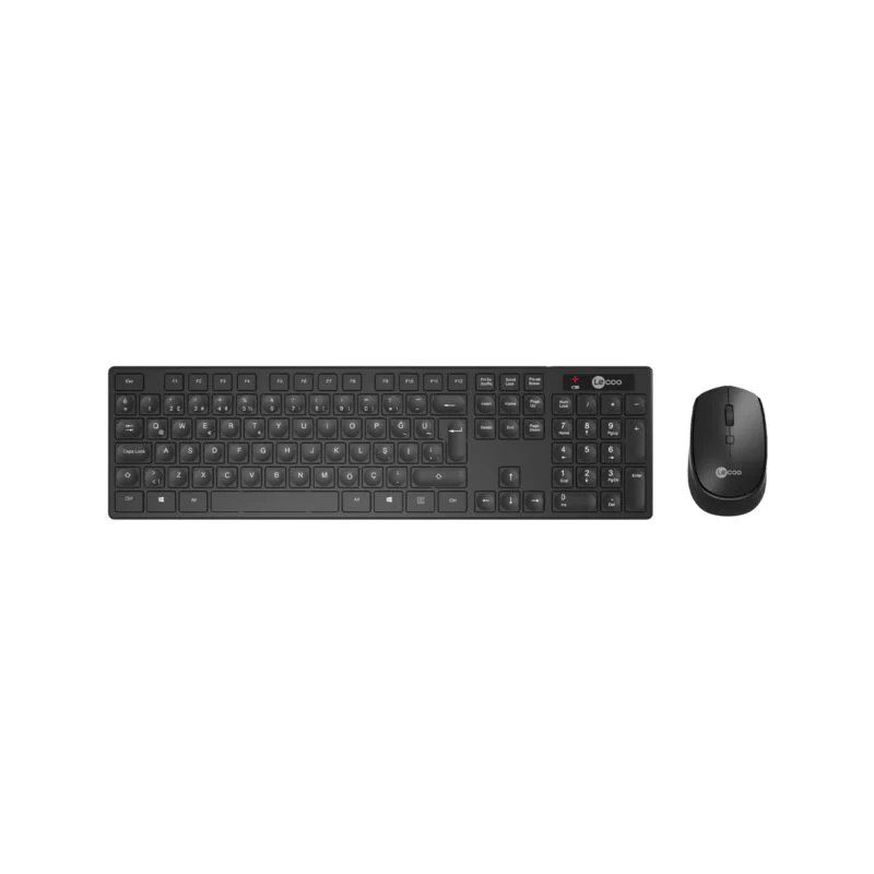 Lecoo KM2001 Kablosuz Türkçe Q Klavye & Mouse Set Siyah