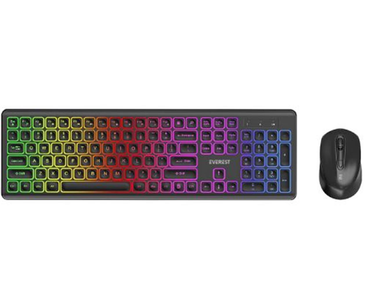 Everest KM-319BT Siyah 2.4G+BT1+BT2 Çoklu Cihaz Bağlantılı Q Set Kablosuz Klavye + Mouse - görsel 2