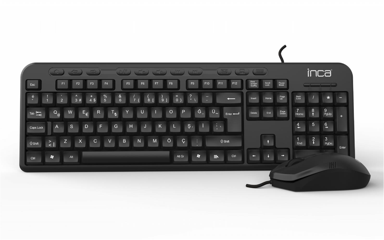 Inca Imk-375t Wired Multimedia Q Klavye&Mouse Set 1000Dpı (Kablo Uzunluğu 1,45mt) - görsel 2