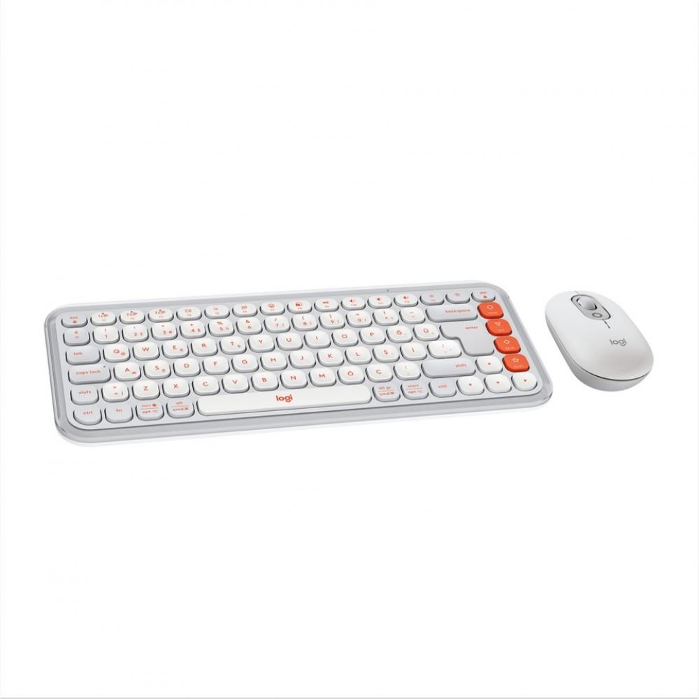 Logitech Pop Icon Combo 920-013076 Beyaz Kablosuz Klavye Mouse Seti - görsel 2