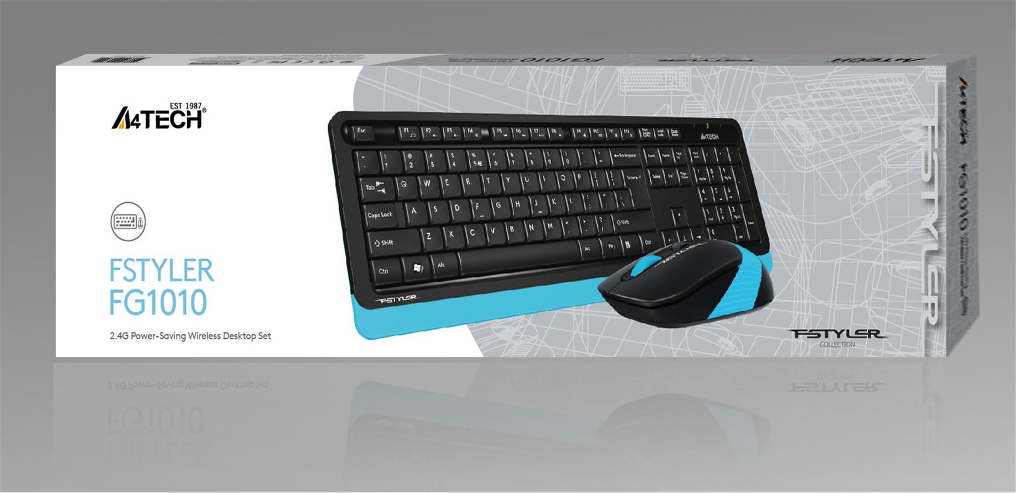 A4 Tech Fg1010 2.4G Mavi Q Fn-Mm Klv+Optik Mouse Set - görsel 2