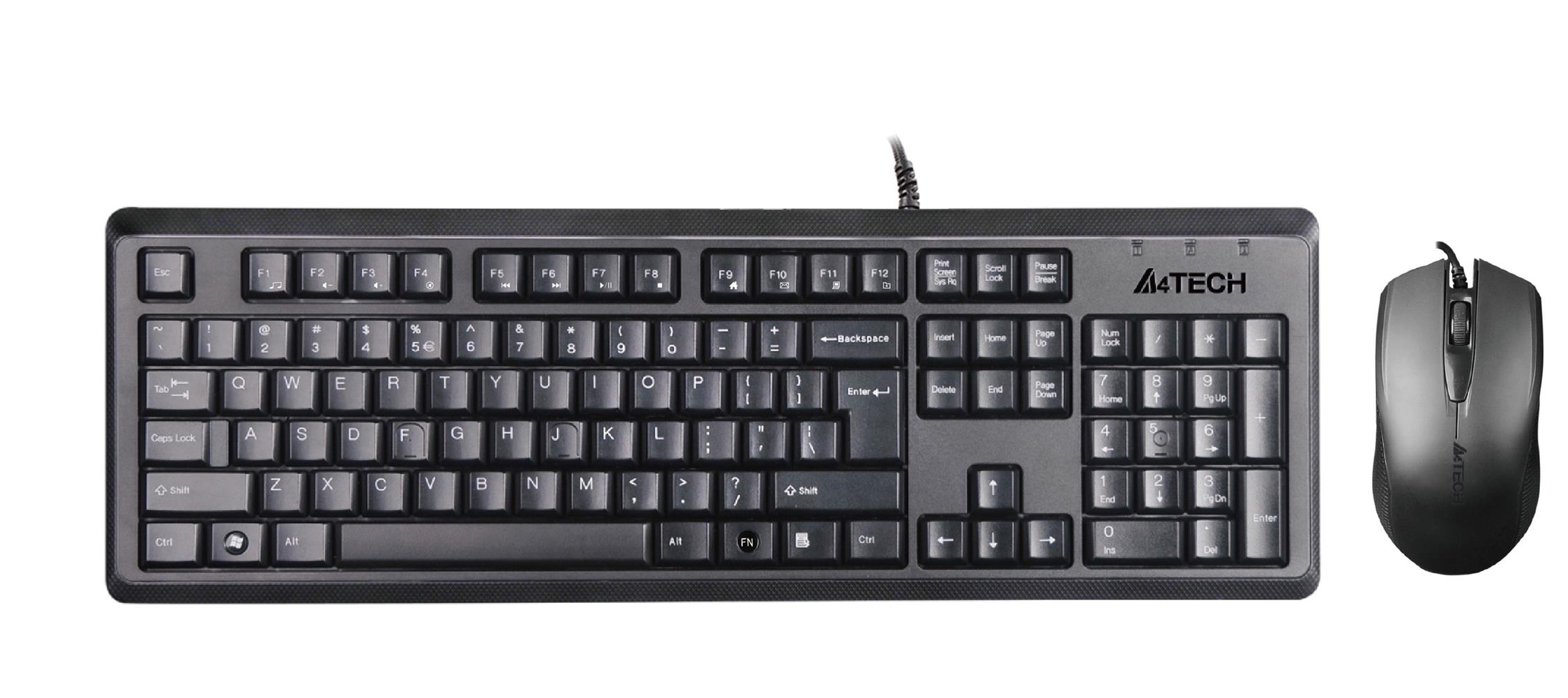 A4 Tech Kr-9276 Q Usb Fn Multimedya Klavye+Optik Kablolu Mouse Set - görsel 2