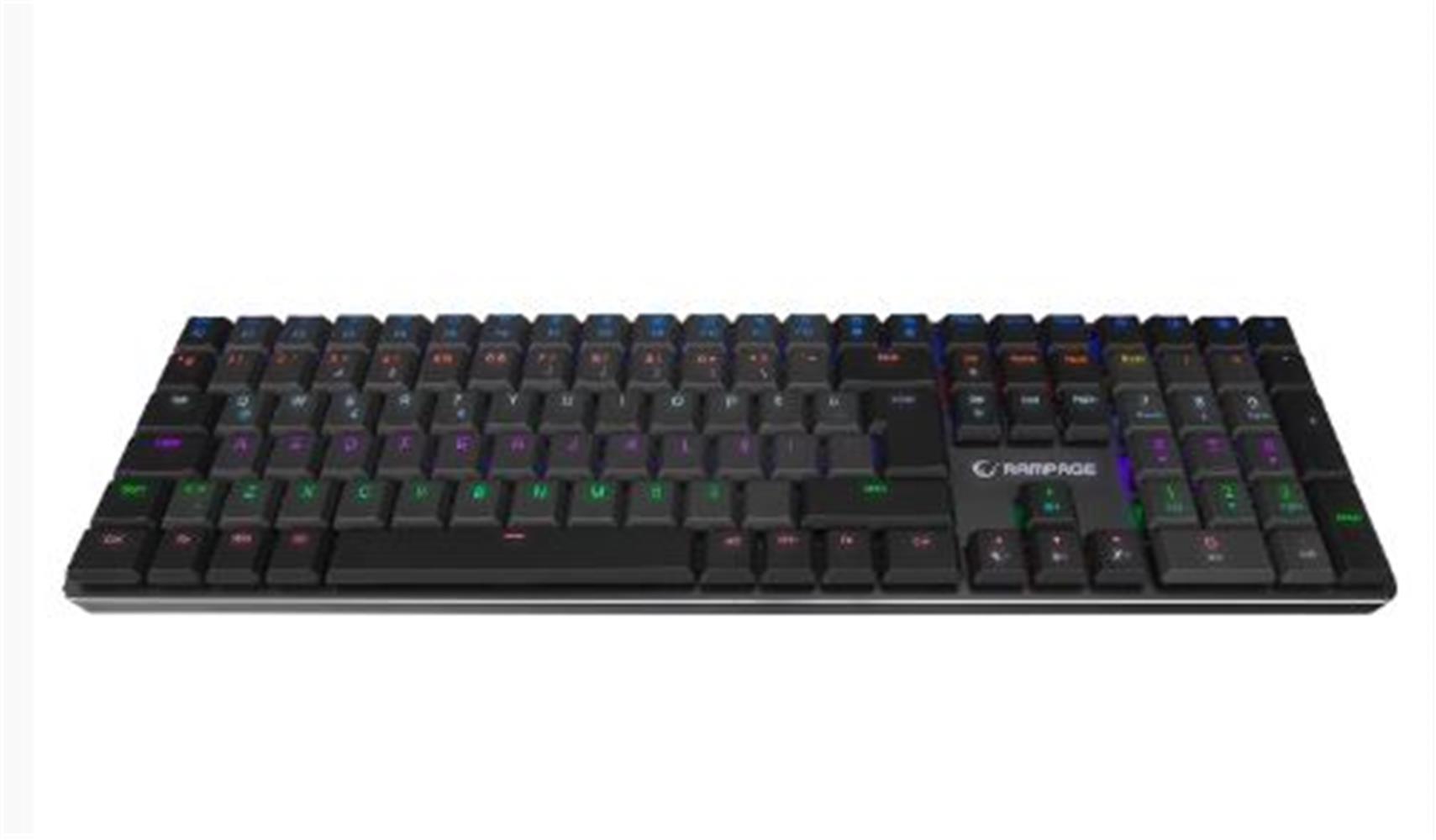 Rampage GRANITE PRO Siyah/Gri Low Profile BLUE SWITCH Q Rainbow Mekanik Gaming Oyuncu Klavye - görsel 2