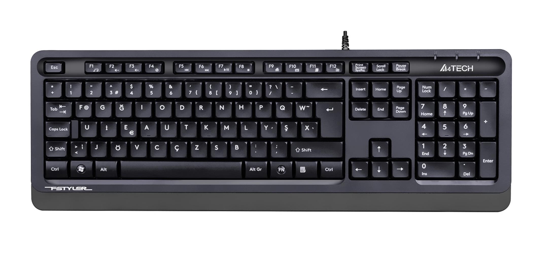 A4 Tech Fk10 F Usb Fsytyler Gri Tr Fn-Multimedya Klavye - görsel 2