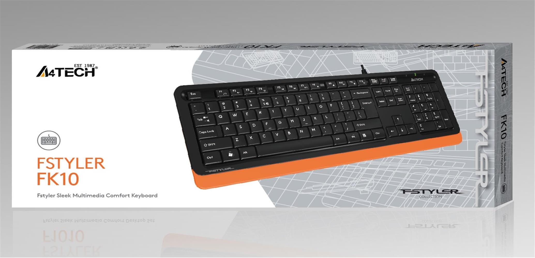 A4 Tech Fk10 Q Usb Fsytyler Turuncu Tr Fn-Mmedya Klavye - görsel 2