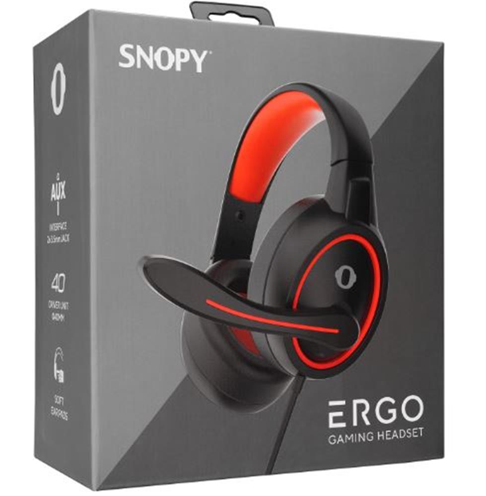 Snopy SN-GX1 ERGO Siyah/kırmızı 3,5mm Gaming Oyuncu Mikrofonlu Kulaklık