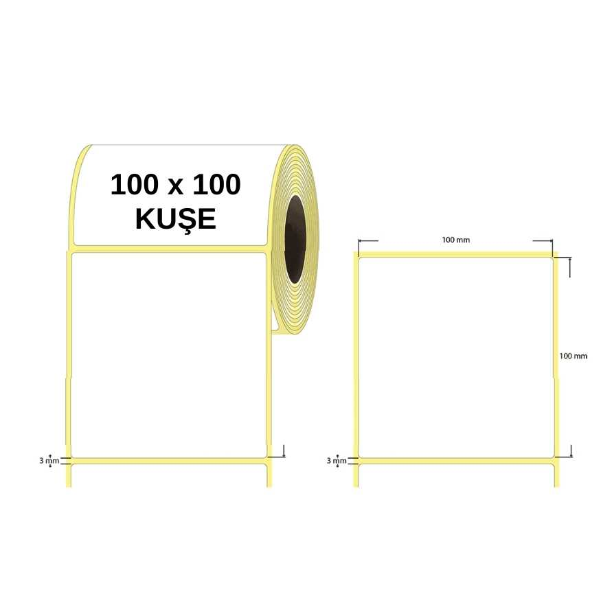 Etiket 100 X 100 Kuşe 500 Adet Rulo - görsel 2