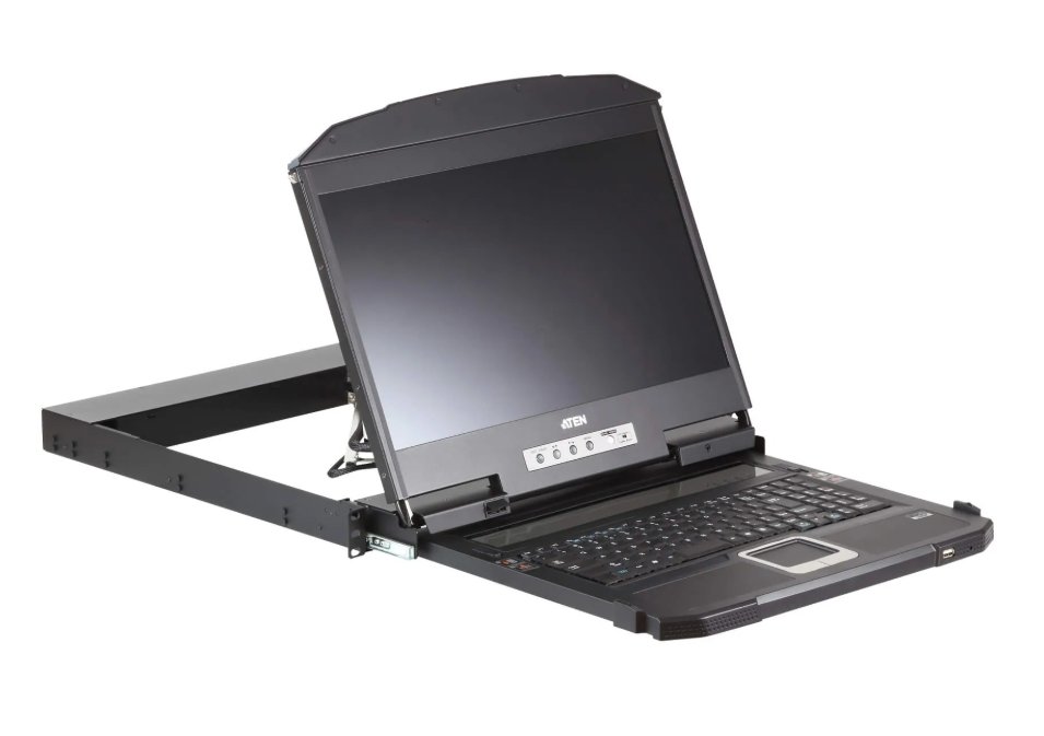 Aten CL3800NWT 1U Ultra Kısa Derinliğe Sahip Çift Raylı Geniş Ekran LCD Konsol - görsel 11