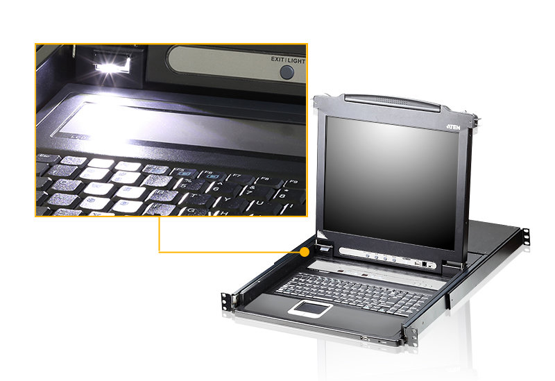 Aten CL5716MT Touchpad’i ve Türkçe Klavye'si Bulunan 16 Port PS/2-USB KVMP Switch - görsel 3