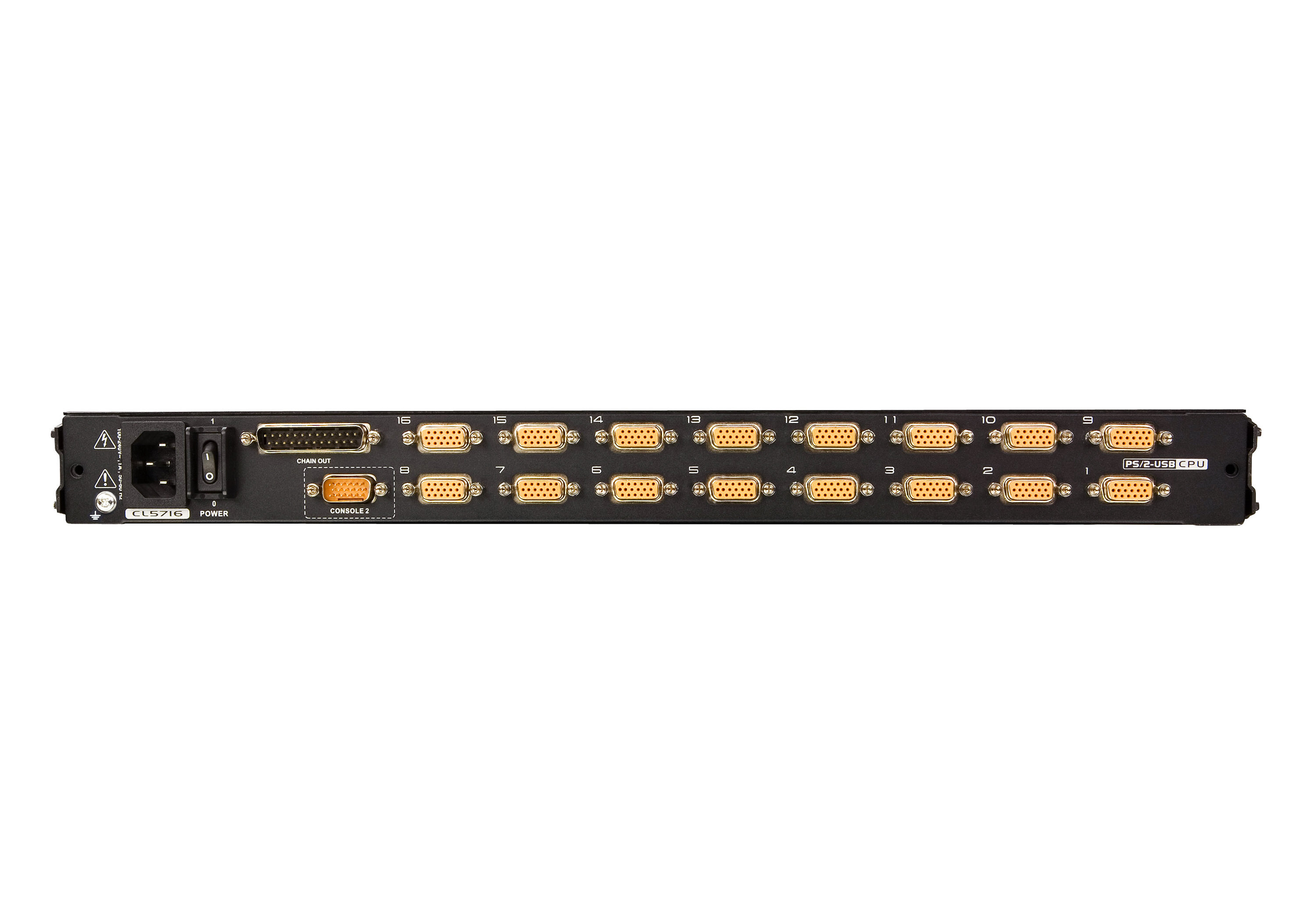 Aten CL5716MWT 17.3" LCD 16-Port PS/2-USB VGA Single Rail LCD KVM Switch - görsel 5