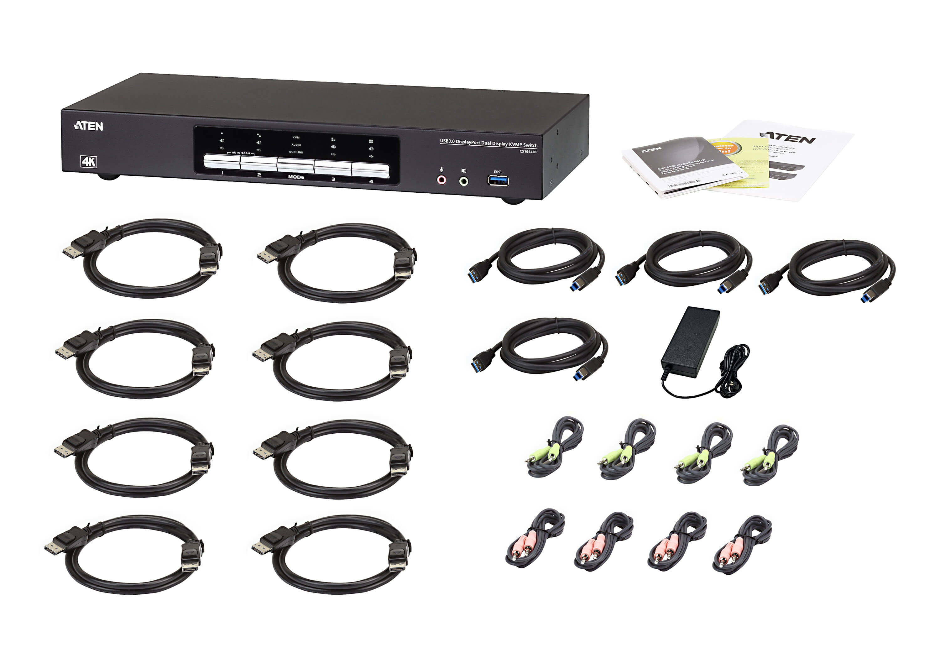 Aten CS1944DP 4-Port USB 3.0 4K DisplayPort Dual Display KVMP Switch - görsel 5
