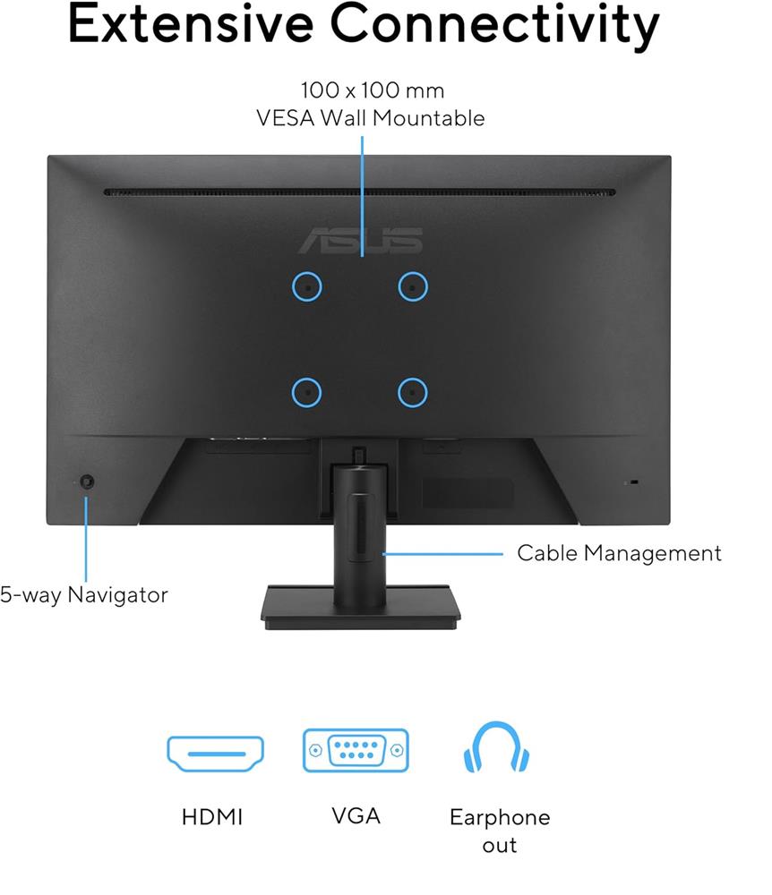 Asus 27" VA279HG IPS 1920x1080 1ms 120Hz 300cd VESA 3YIL Monitör
