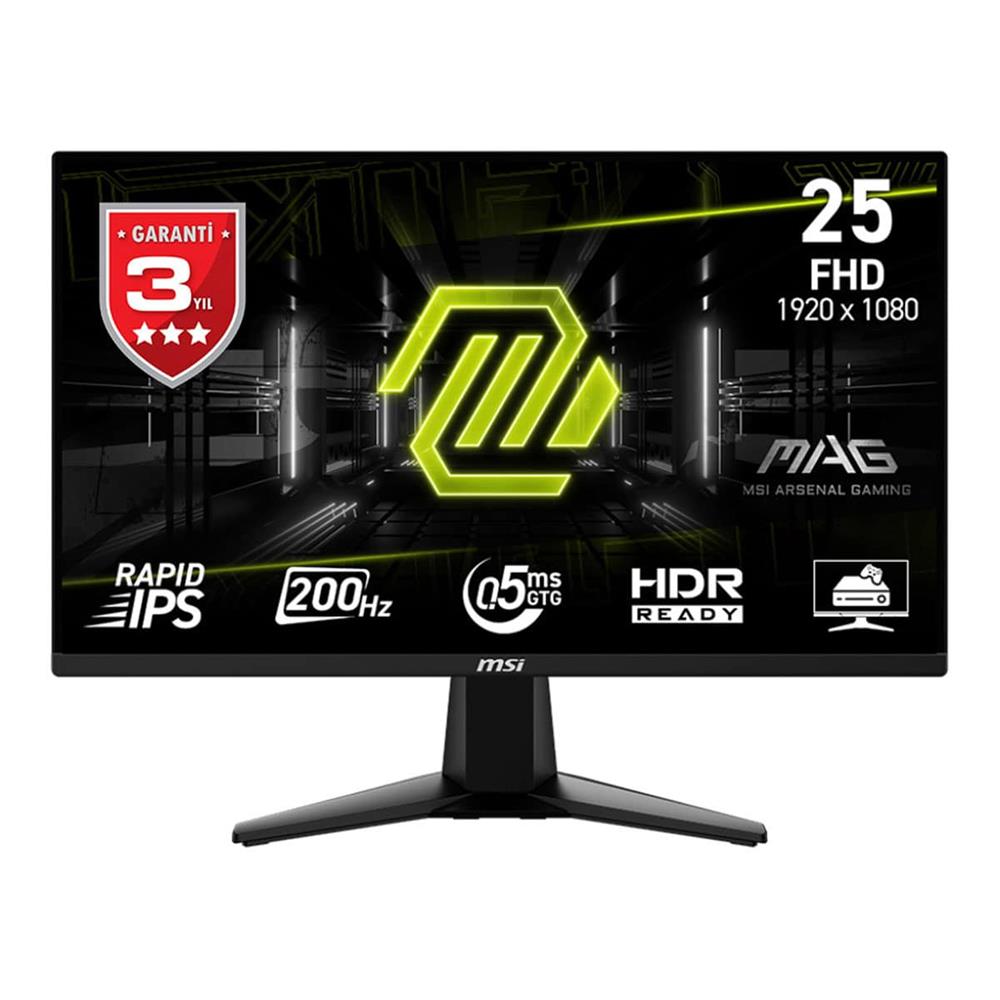 Msi 24.5" Mag 255F E20 1920x1080 Flat Rapid Ips 200Hz 0.5Ms (Gtg) Hdmı Dp Gaming Monitör - görsel 2