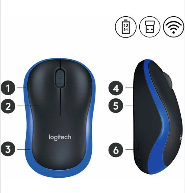 Logitech M185 (910-002236) Mavi Kablosuz Mouse - görsel 3