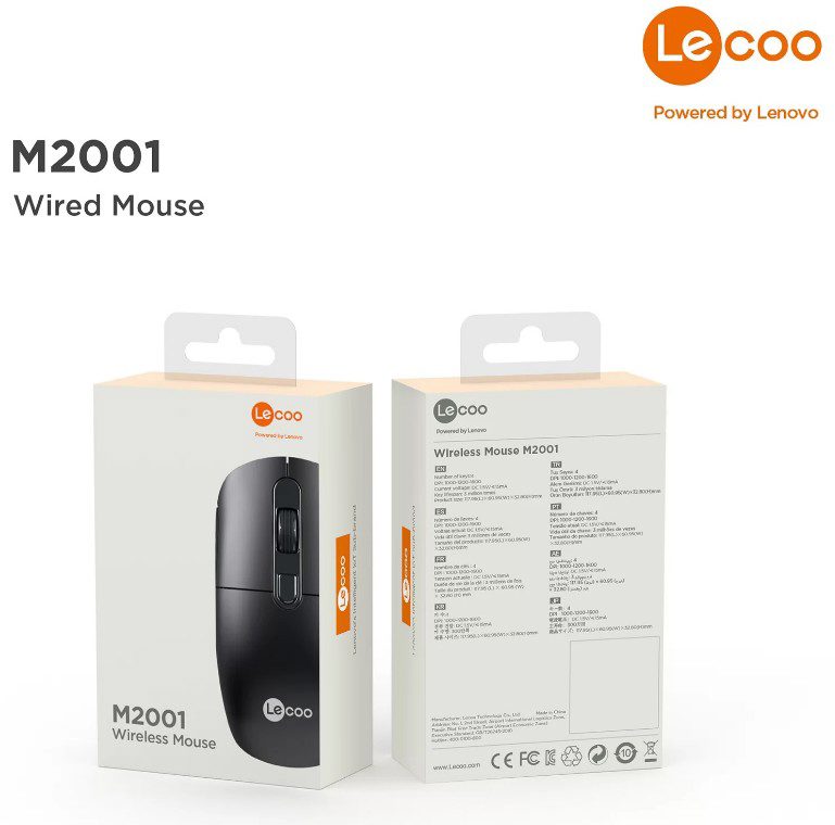 Lenovo Lecoo M2001 Nano Alıcılı Kablosuz 1600dpi Siyah 4 Tuş Mouse - görsel 4