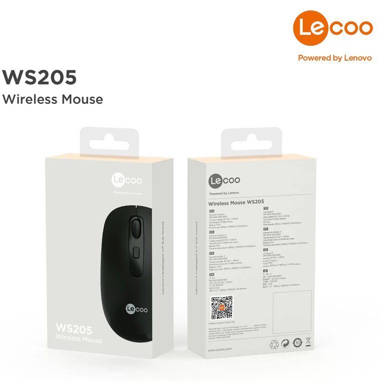Lenovo Lecoo WS205 Nano Alıcılı Kablosuz 1600 DPI Siyah 4 Tuş Mouse - görsel 4