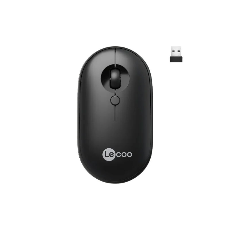 Lenovo Lecoo WS212 USB Kablosuz Siyah 4 Tuş Mouse - görsel 2
