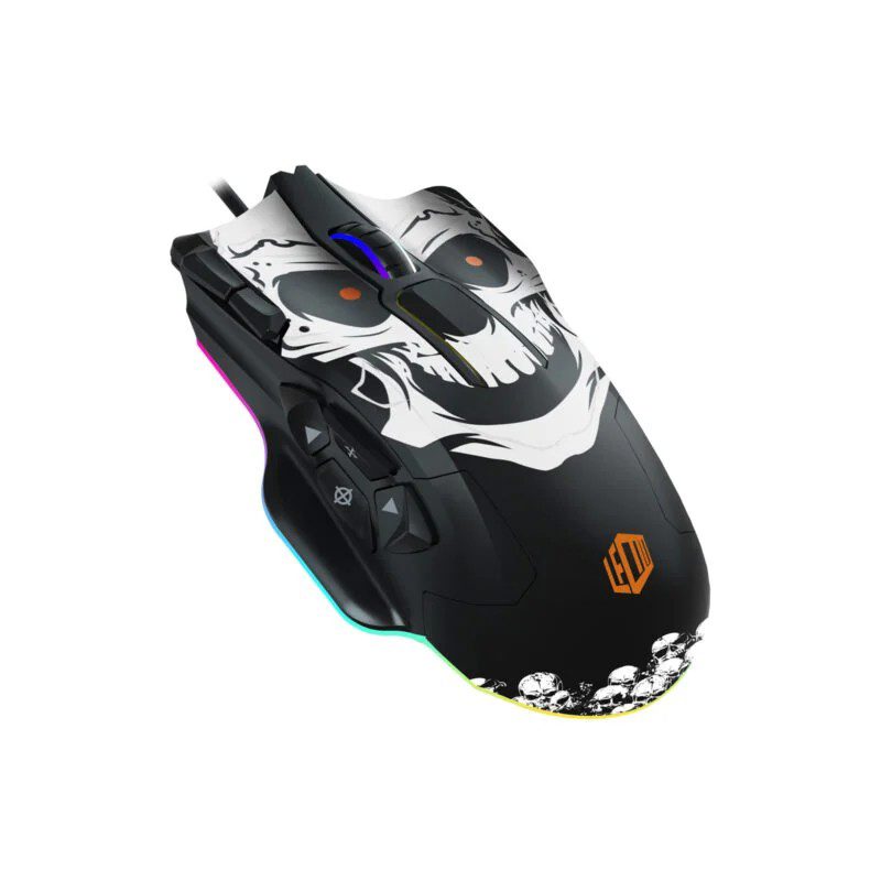 Lecoo MG1102 Kablolu RGB 8200DPI 10 Makro Tuşlu Kuru Kafa Desenl Mouse&Mousepad - görsel 2