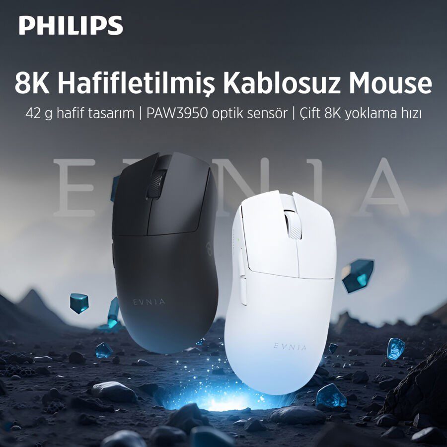 Philips Evnia SPK9718B/38 Kablosuz 36000 DPI PAW3950 Gaming Oyuncu Mouse Siyah - görsel 2