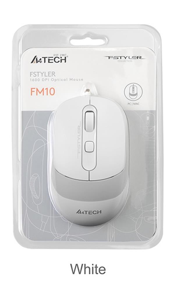 A4 Tech Fm10 Usb Fstyler Beyaz Optik 1600 Dpı Mouse - görsel 2